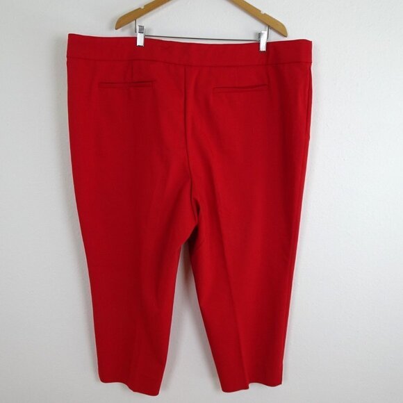 Michael Kors Cropped Pants Women's Plus Size 24W Red Stretch - Picture 3 of 6